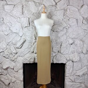 Ralph Lauren Collection c. 1990s Pencil Skirt Hillcrest Tan Stripe | 8